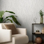Wallpaper Veiled Mercury, fine silver branching lines on light grey