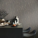Wallpaper Ash Cement, crackled gold network on dark grey