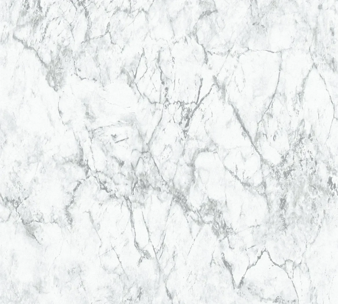 Wallpaper Light Mist, fine grey marble veining on off-white