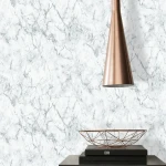 Wallpaper Light Mist, fine grey marble veining on off-white
