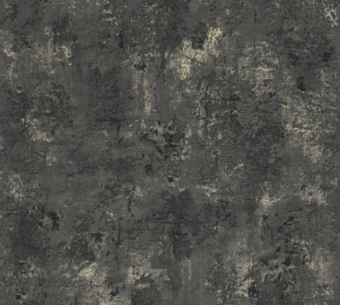 Wallpaper Deep Chrome, dark grey concrete with gold glints