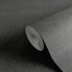 Wallpaper Deep Slate, charcoal grey woven linen texture