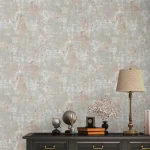 Wallpaper Veiled Rain, grey raw concrete with beige streaks and rust