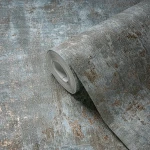 Wallpaper Soft Lead, grey-green trowelled plaster with gold flecks