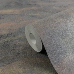 Wallpaper Misty Chrome, abstract slate, ochre and rust colour washes