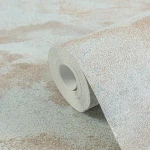 Wallpaper Veiled Soot, pale blue and terracotta marbled waves