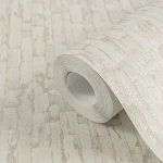 Wallpaper Veiled Butter, cream vertical bark-like strips in relief