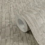 Wallpaper Soft Cumin, taupe and beige vertical bark pattern