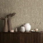 Wallpaper Soft Cumin, taupe and beige vertical bark pattern