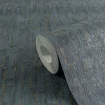 Wallpaper Ashen Navy, slate blue wood slats with gold streaks