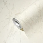 Wallpaper Soft Bamboo, warm ivory trowelled plaster with fine beige veins