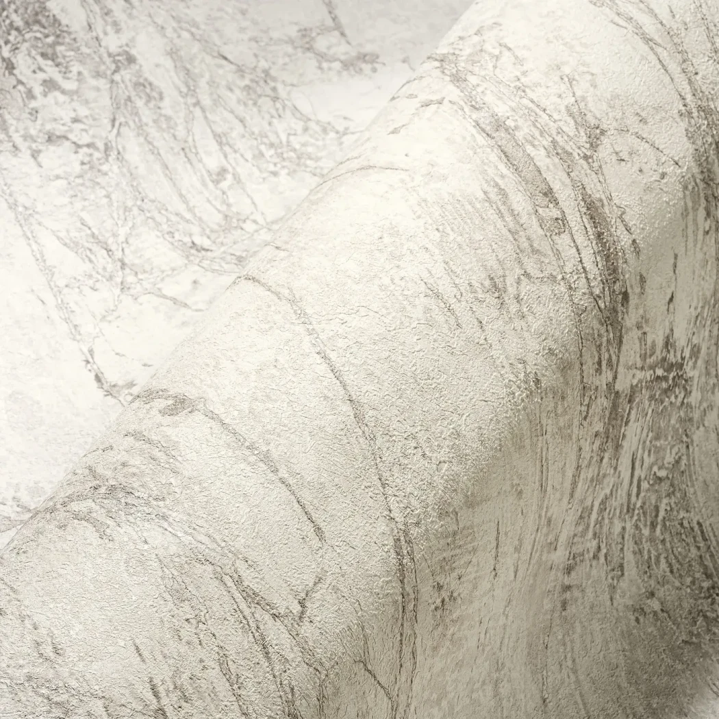 Wallpaper Light White Linen, ivory marble with fine grey veins