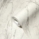 Wallpaper Light White Linen, ivory marble with fine grey veins