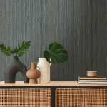 Wallpaper Ebony with black and gold woven texture