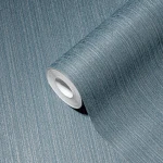 Wallpaper Misty Lavender, blue-grey ribbed weave with silver sheen