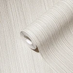 Wallpaper Veiled Wax with fine cream horizontal ribs