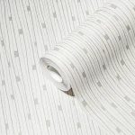 Wallpaper Veiled Grey Millstone, fine grey and silver stripes