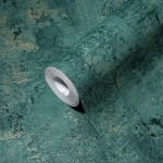 Wallpaper Ashen Indigo, blue-green concrete effect with gold flecks
