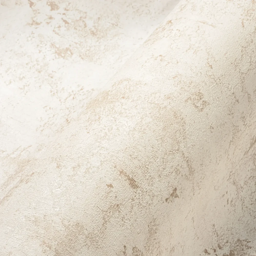 Wallpaper Veiled Silt, beige lime plaster texture
