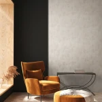 Wallpaper Veiled Silt, beige lime plaster texture