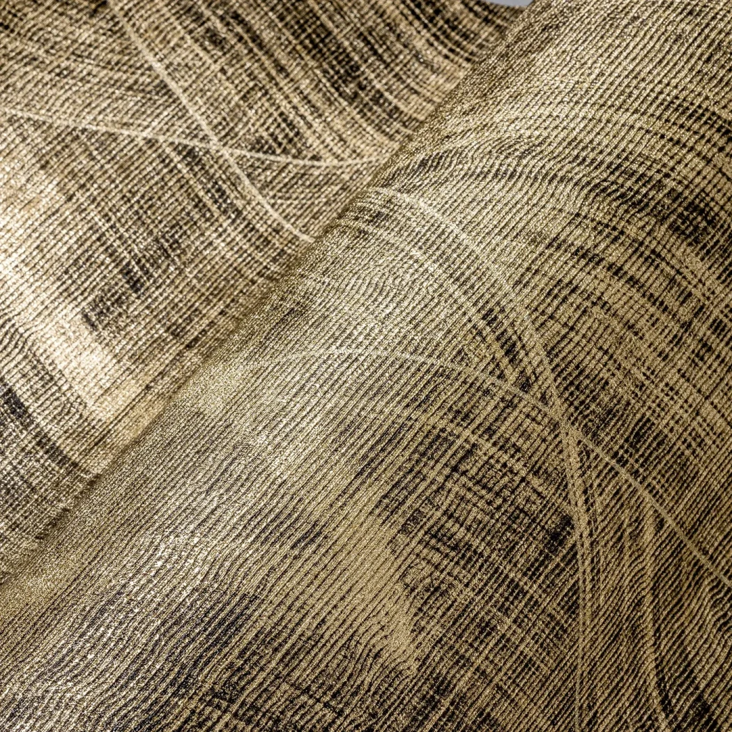 Wallpaper Deep Saffron, ochre and bronze brushed weave