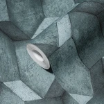 Wallpaper Intense Silica, grey-blue domed 3D facets