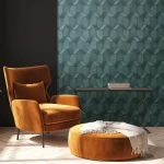 Wallpaper Intense Silica, grey-blue domed 3D facets