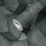 Wallpaper Liquorice, black and charcoal scale pattern