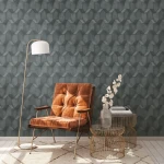 Wallpaper Liquorice, black and charcoal scale pattern