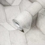 Wallpaper Soft Steel, light grey raised scale pattern