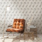Wallpaper Soft Steel, light grey raised scale pattern