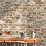 Wallpaper Misty Bistre, ochre and gold stone blocks