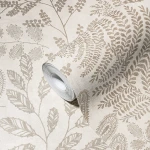 Wallpaper Pale Soot, grey branches on off-white ground