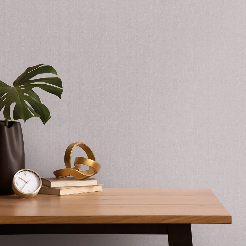 Wall vinyl Lead with a light grey linen texture