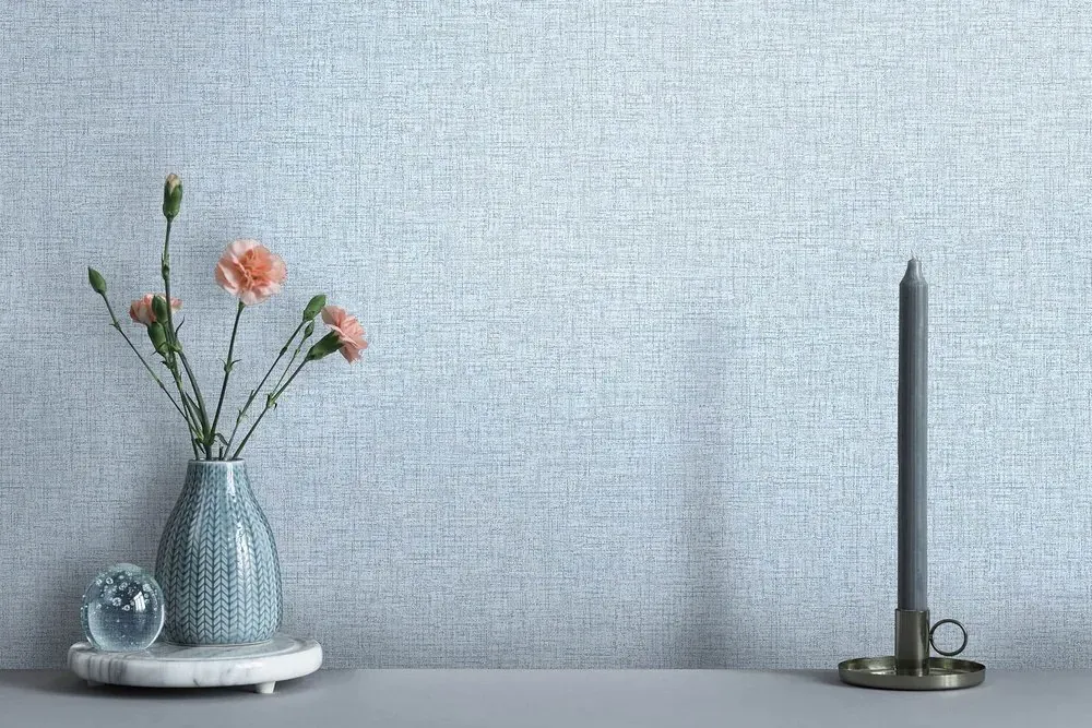 Wall vinyl Indigo, fine canvas texture in greyish light blue