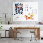 Writable wallpaper Basalt with grey spots and white dry-wipe panel
